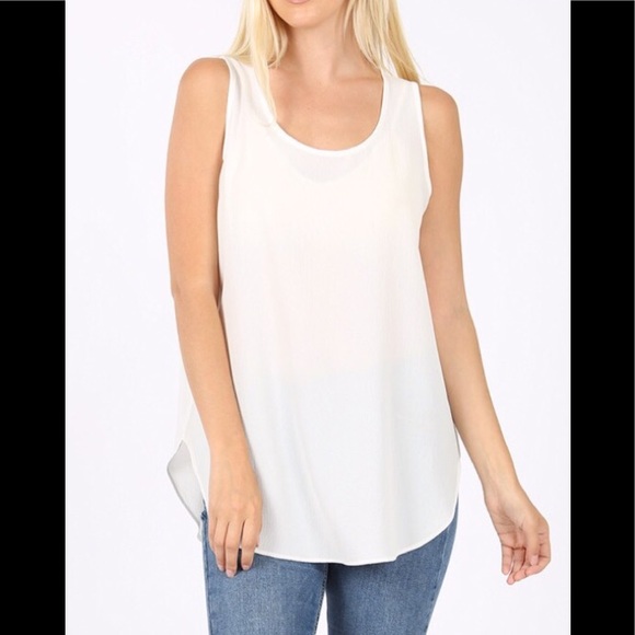 Zenana Outfitters Tops - NWT Plus Woven Crepe Tank Top
